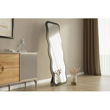 Oglinda decorativa, Siam, Aror, 50x160x2.2 cm, MDF , Negru