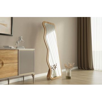 Oglinda decorativa, Siam, Asel, 50x160x2.2 cm, MDF , Natural