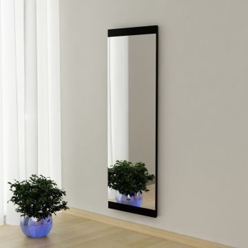 Oglinda decorativa, Siam, Azus, 40x120x2.2 cm, MDF , Negru