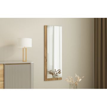 Oglinda decorativa, Siam, Lariya, 40x120x2.2 cm, MDF , Alb/Maro