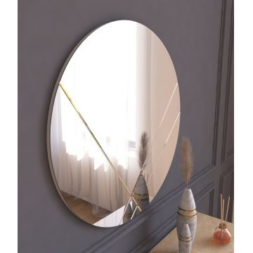 Oglinda decorativa, Siam, Lopi, 60x60x2.2 cm, MDF , Alb
