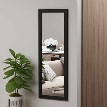 Oglinda decorativa, Siam, Omilo, 40x105x2 cm, MDF , Negru