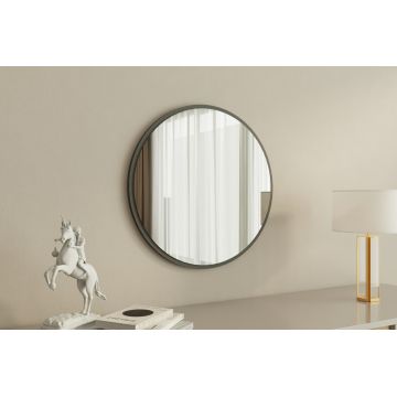 Oglinda decorativa, Siam, Ozze, 60x60x2.2 cm, MDF , Alb