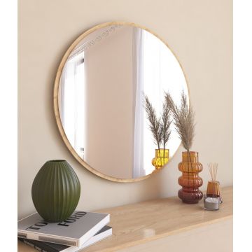 Oglinda decorativa, Siam, Ozze, 60x60x2.2 cm, MDF , Natural