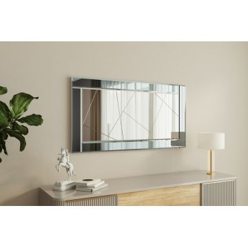 Oglinda decorativa, Siam, Pierre, 60x120x2.2 cm, MDF , Fume / Alb