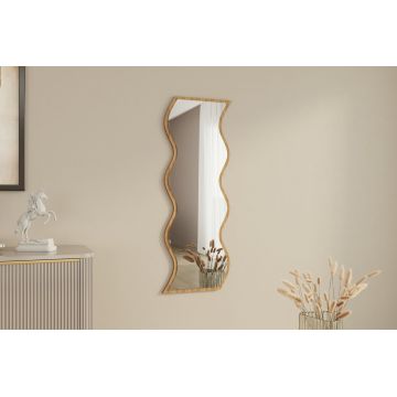 Oglinda decorativa, Siam, Safi, 40x120x2.2 cm, MDF , Alb / Natural