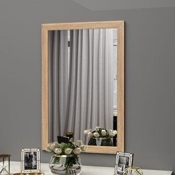 Oglinda decorativa, Siam, Sesso, 50x75x2 cm, MDF , Natural