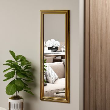 Oglinda decorativa, Siam, Smooth, 40x105x3 cm, MDF , Auriu