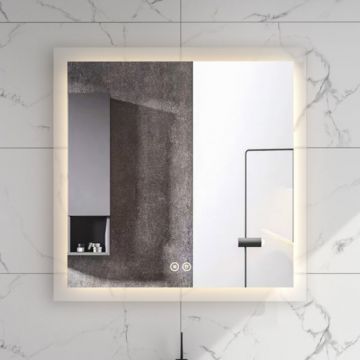 Oglinda Fluminia, Miro 75, dreptunghiulara, cu LED, 3 culori, dezaburire, 75 cm