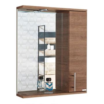 Oglinda seria 020, front MDF, bambus, 60x71 cm