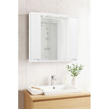 Oglinda Seria 033, front MDF, alb, 80x71cm