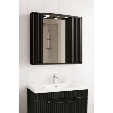 Oglinda seria 033, front MDF, negru, 80 cm