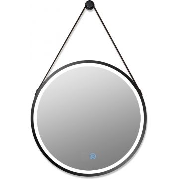 Set mobilier de baie Feridras Black cu oglinda cu LED